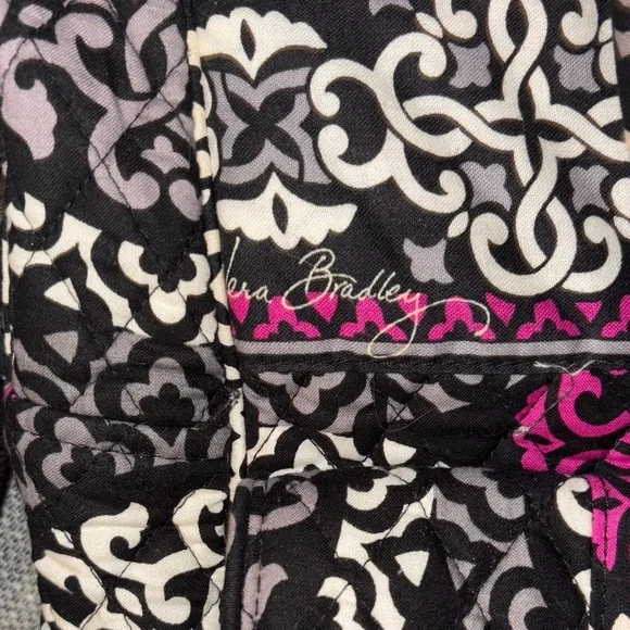 Vera Bradley Black and Purple Travel Duffel Bag with Crossbody and Handles - Picture 8 of 12